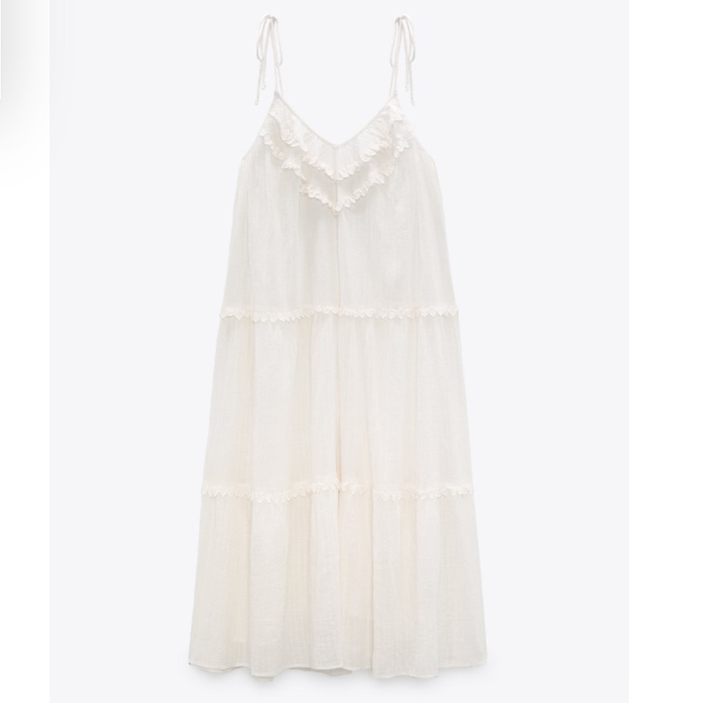 ZARA MIDI DRESS WITH RUFFLES - Picture 3 of 5